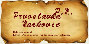 Prvoslavka Marković vizit kartica